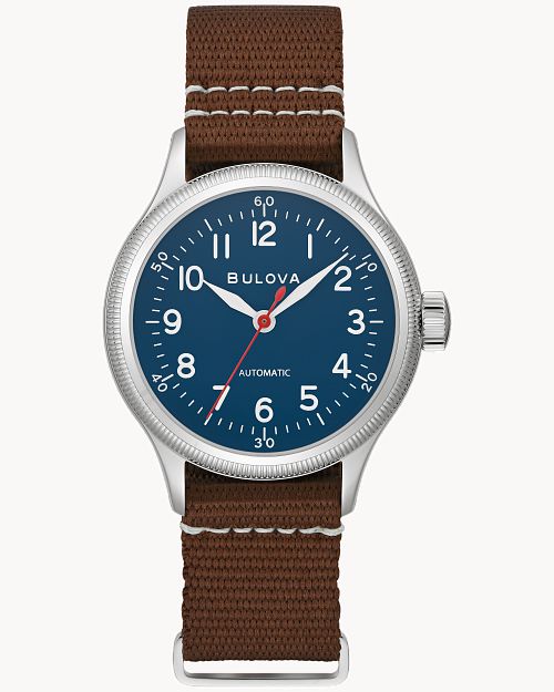 Blue Dial Nylon Strap A-11 Hack Watch 96A282 | Bulova